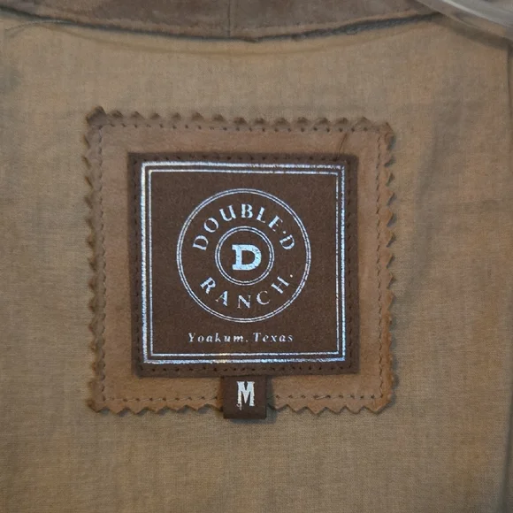 Double D Ranch Beige Leather Jacket with Blue Floral Details - Picture 5 of 16